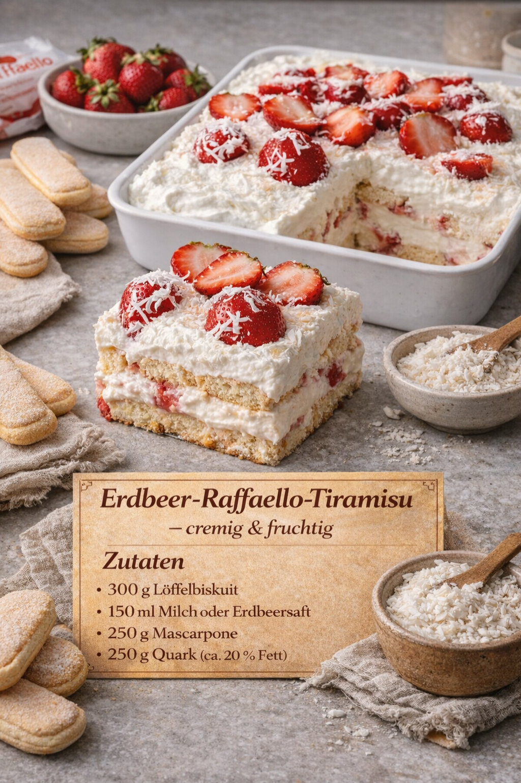  Erdbeer Raffaello Tiramisu 
