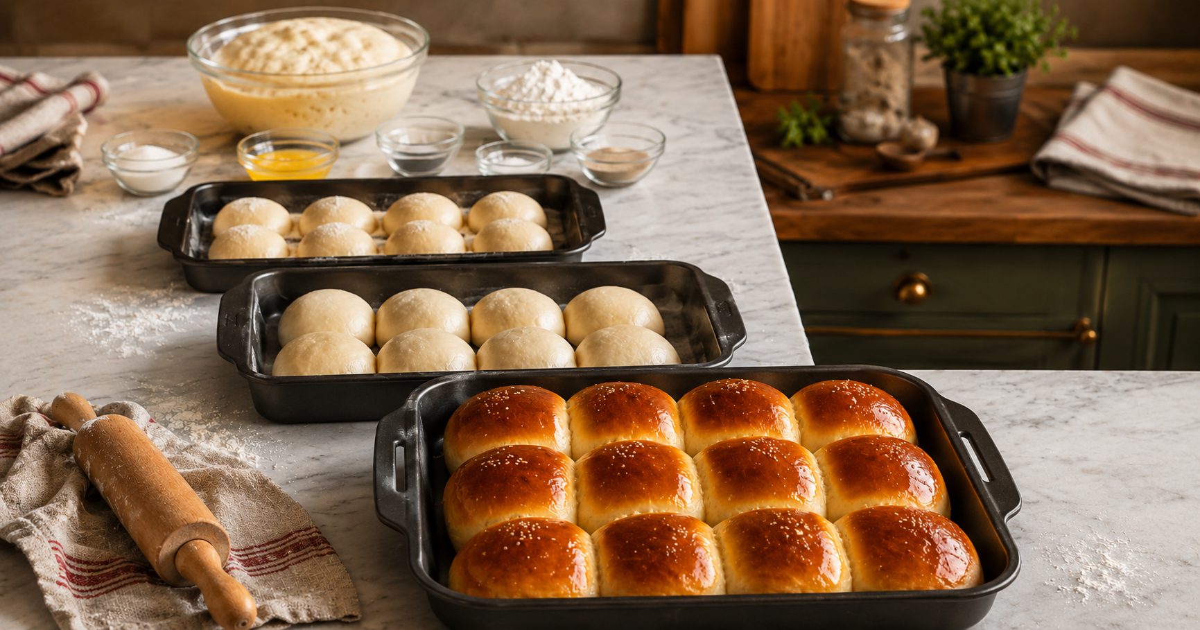 Diese fluffigen Dinner Rolls sind himmlisch – weich, locker & goldbraun gebacken