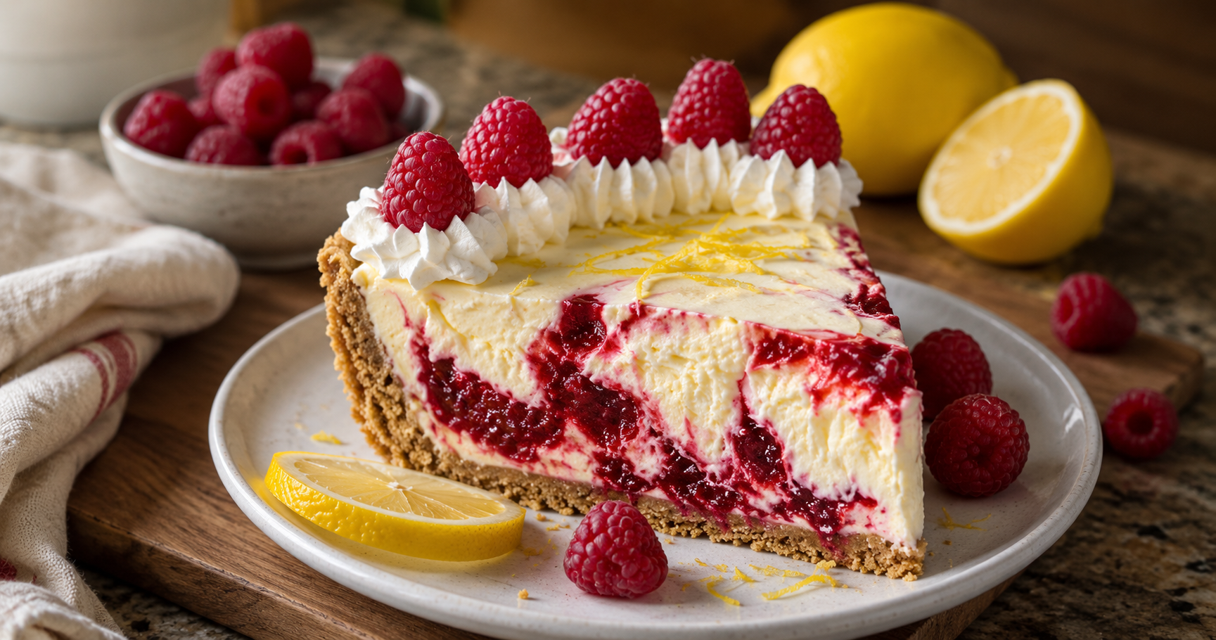 Dieser Zitronen-Himbeer-Käsekuchen bringt alle zum Schwärmen – cremig, fruchtig & herrlich erfrischend