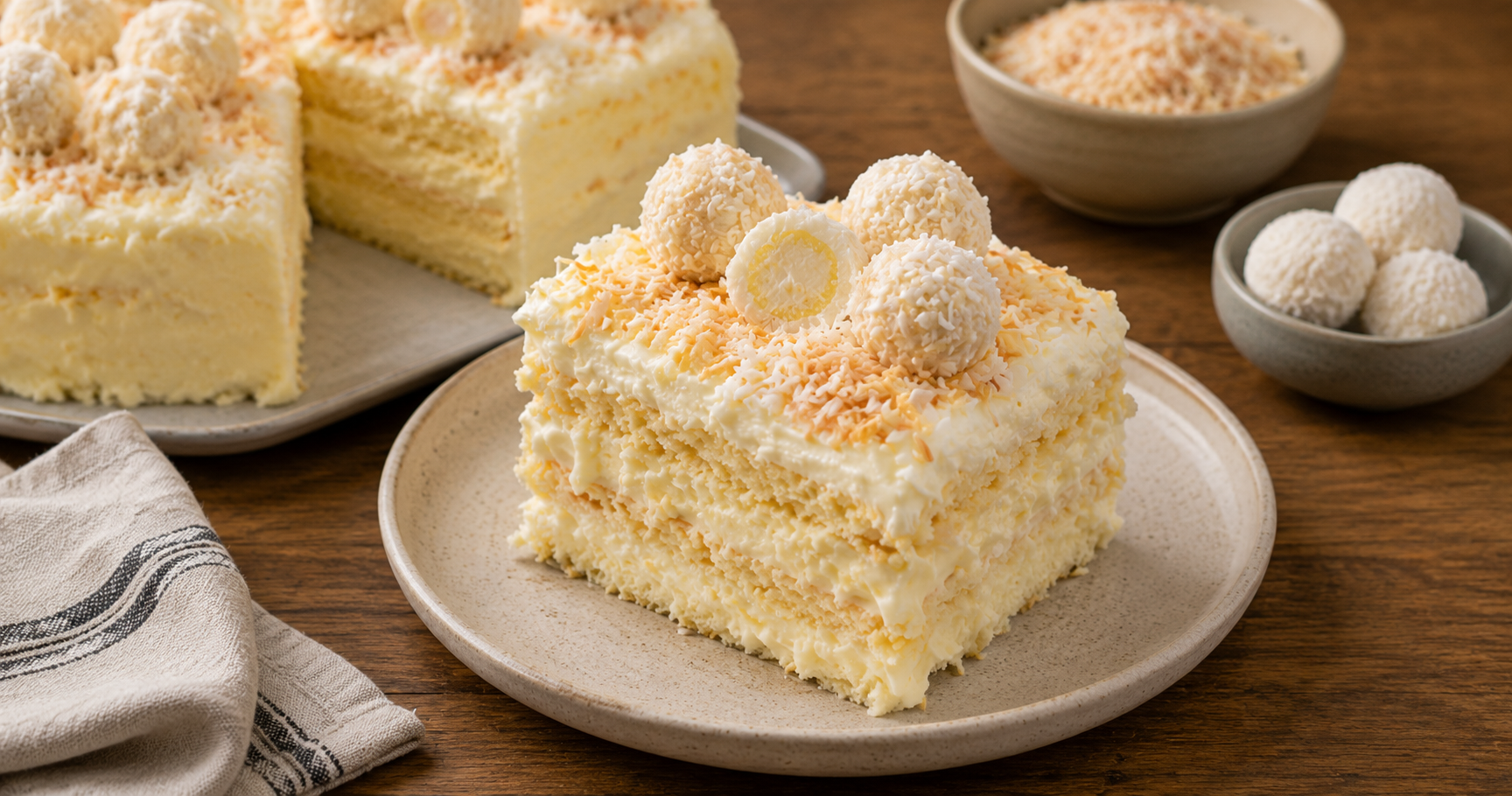 Cremiger Kokos-Kühlschrankkuchen mit Butterkeksen – Ohne Backen und herrlich zart