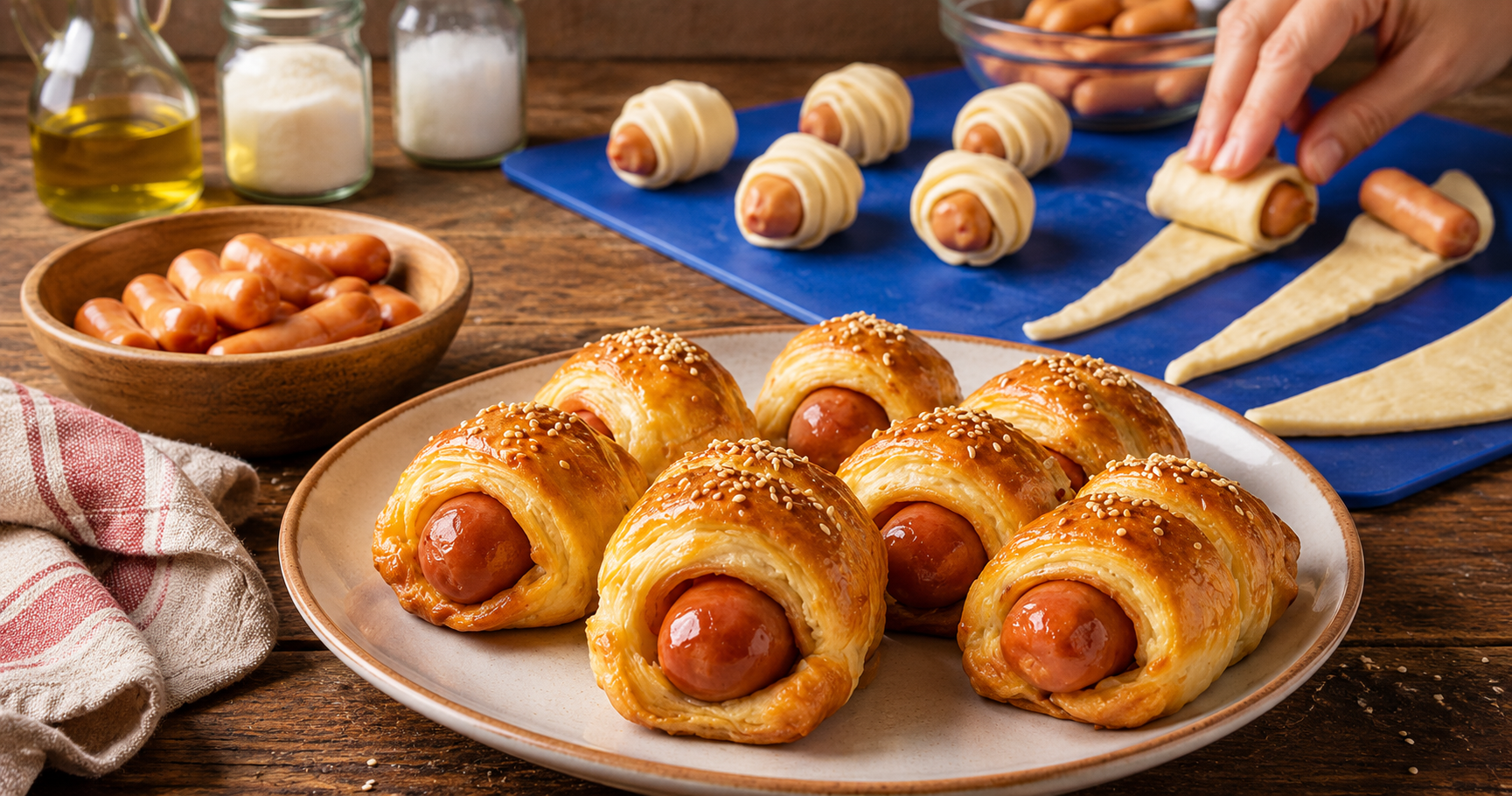 Mini-Würstchen im Blätterteig – Knusprig, schnell und perfekt für jede Party