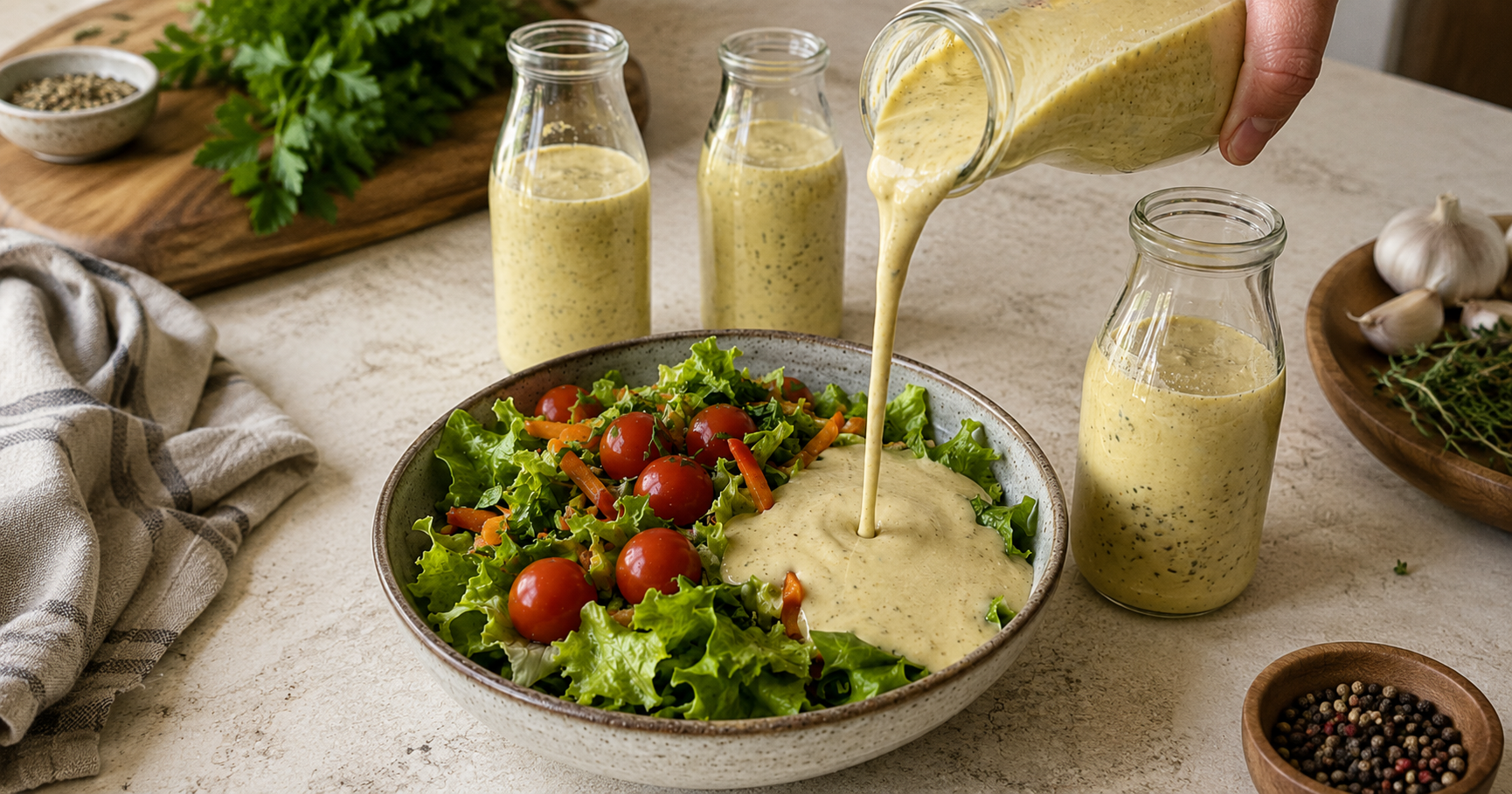 Cremiges Salatdressing wie im Restaurant – Schnell, würzig und vielseitig