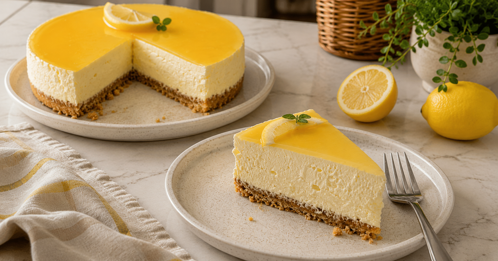 Zitronen-Joghurt-Torte ohne Backen – Cremig, frisch und herrlich leicht