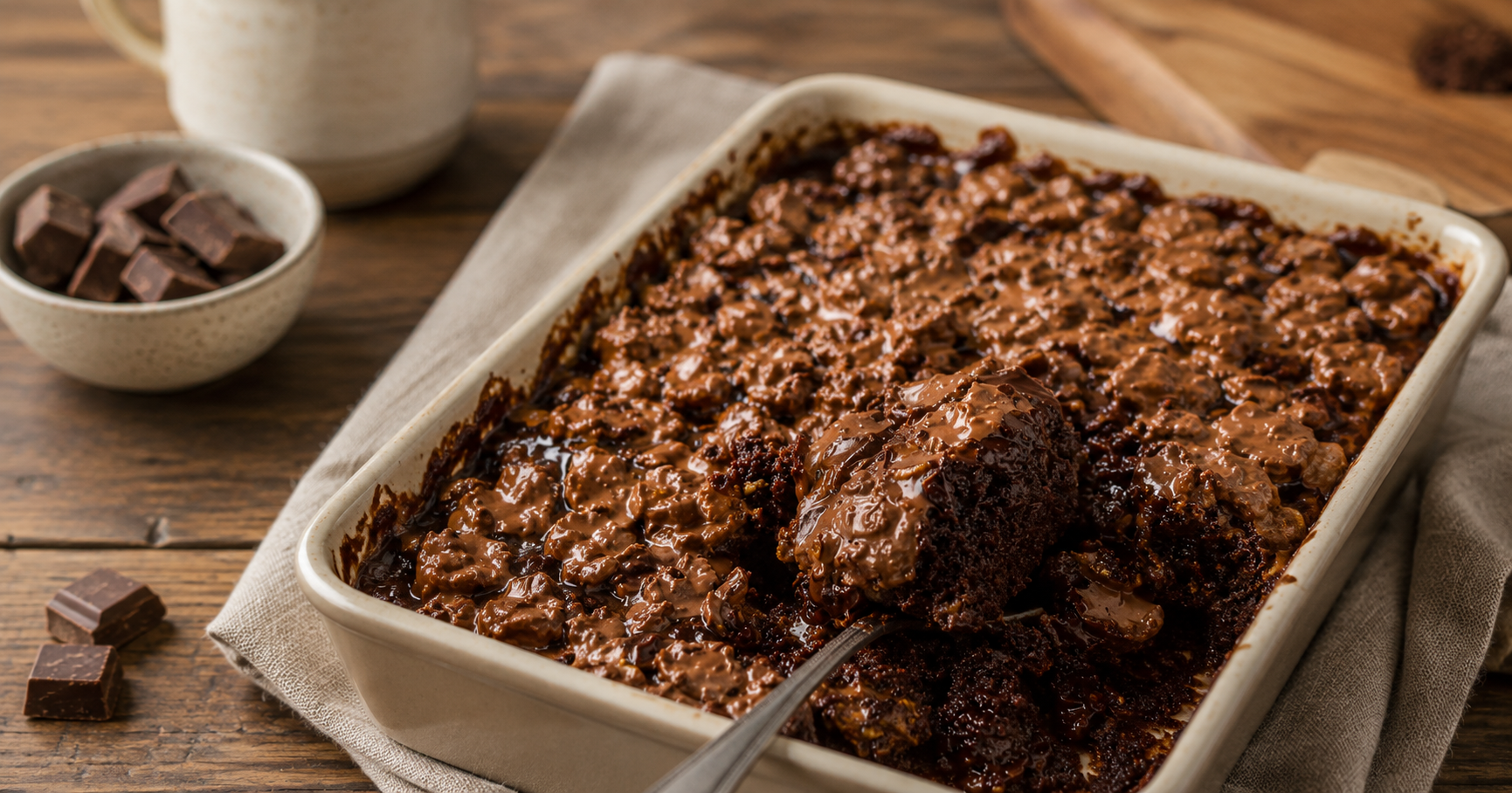 Schokoladiger Saftkuchen mit knusprigem Schoko-Topping – Unglaublich saftig und unwiderstehlich