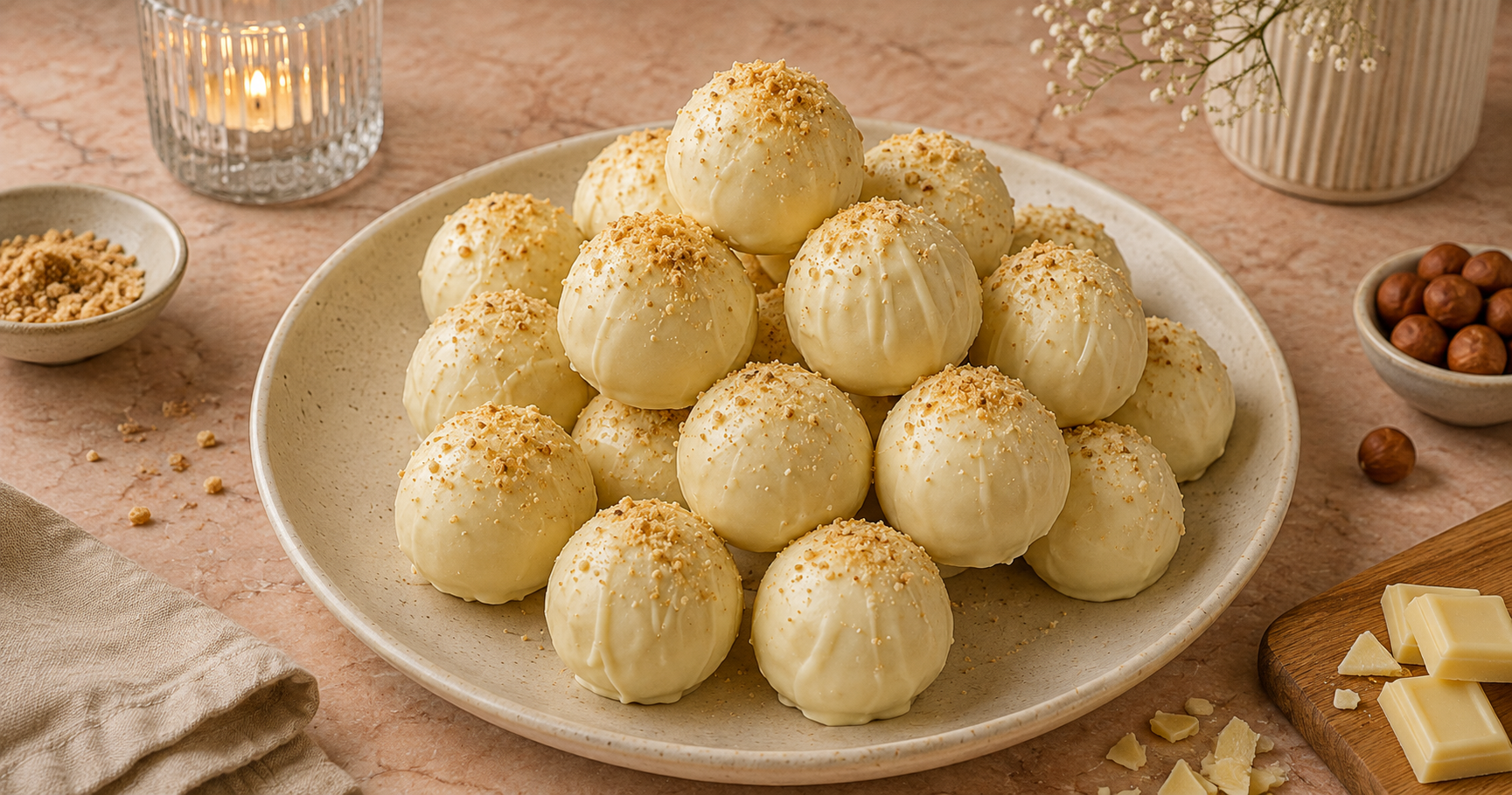Weiße Schokoladen-Pralinen mit Mandeln – zart, cremig und einfach gemacht