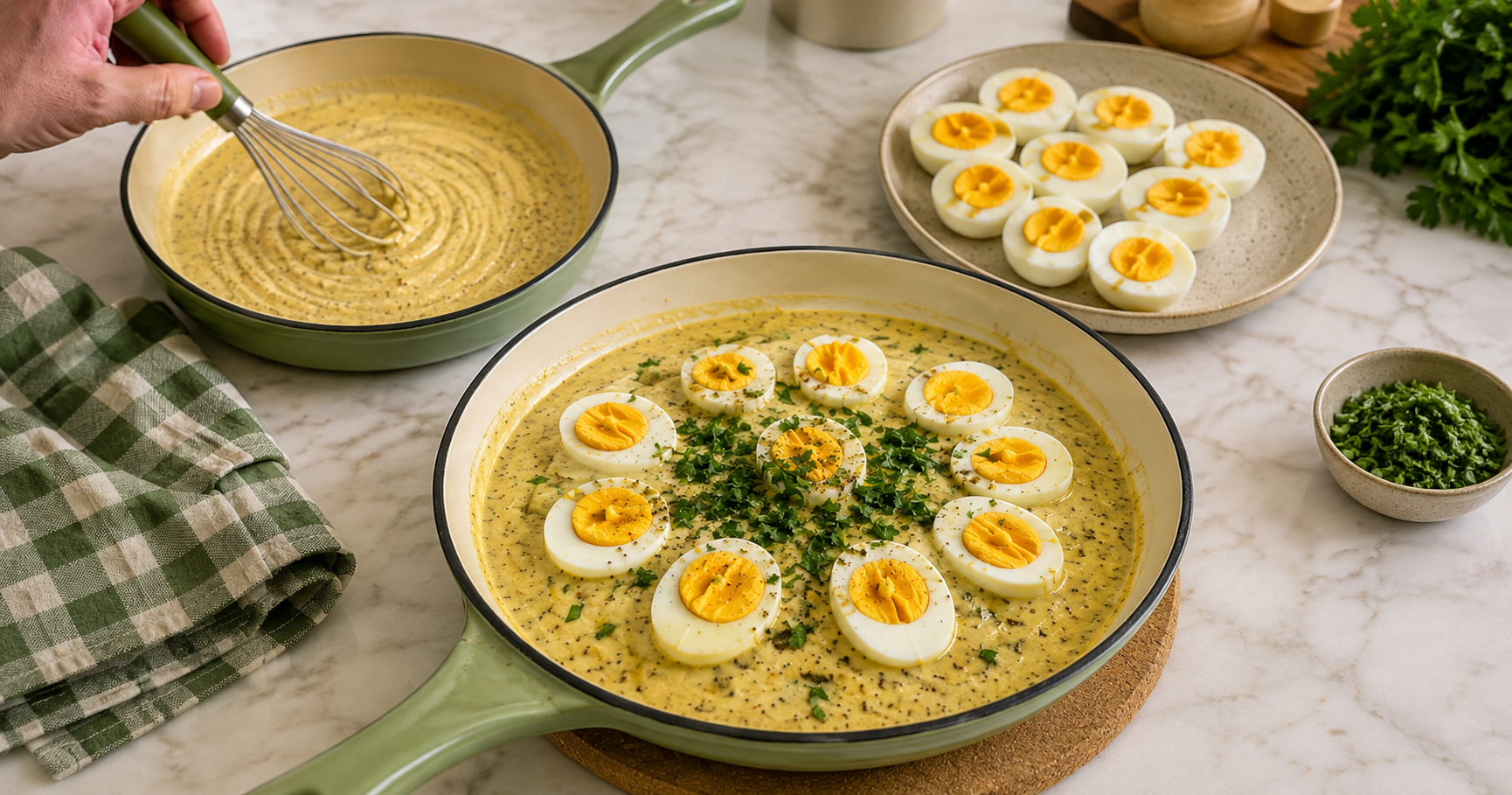 Eier in cremiger Senfsauce – klassisch, einfach und in 20 Minuten fertig