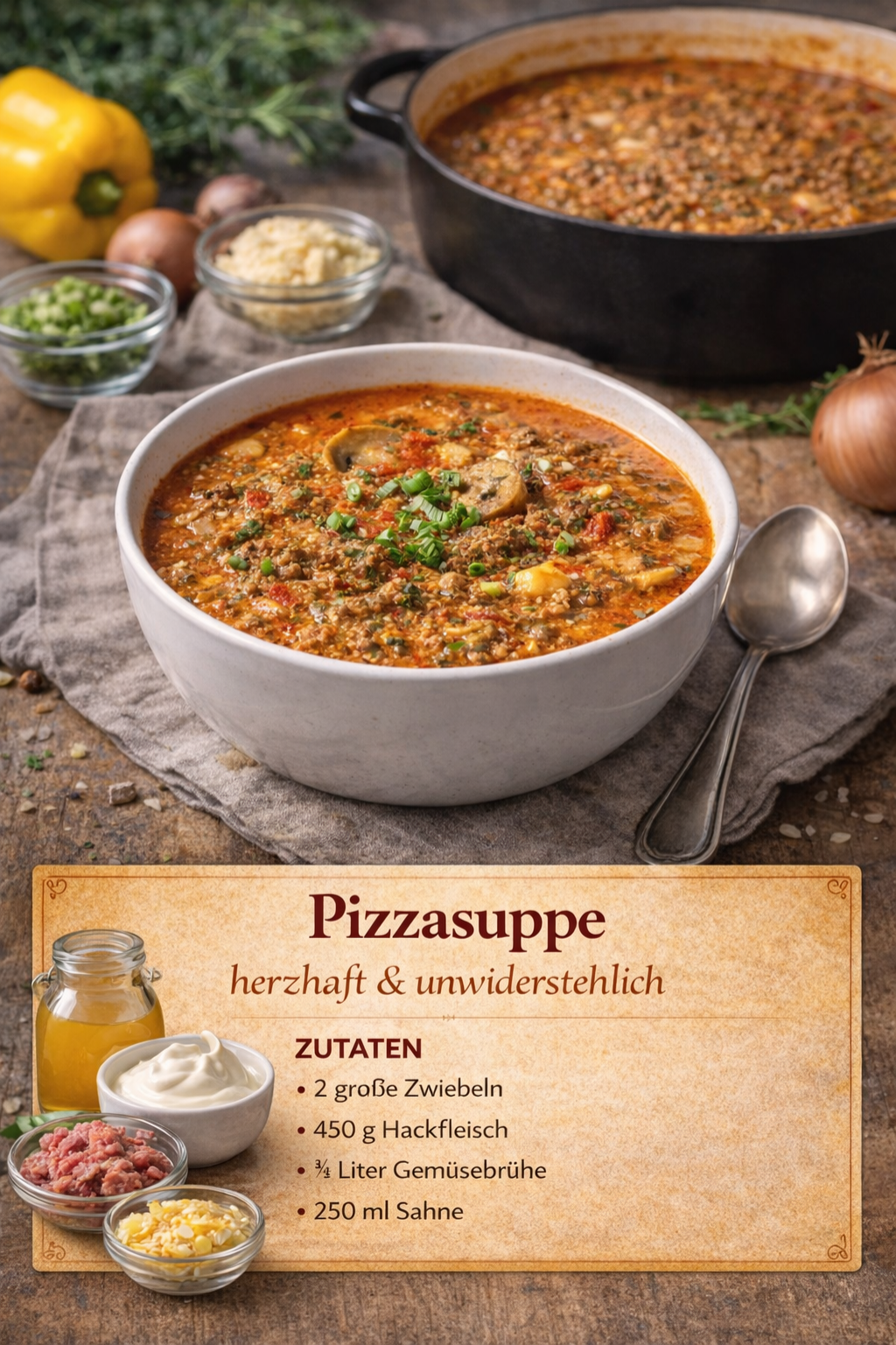 Diese Pizzasuppe ist so gut, dass garantiert nichts übrig bleibt
