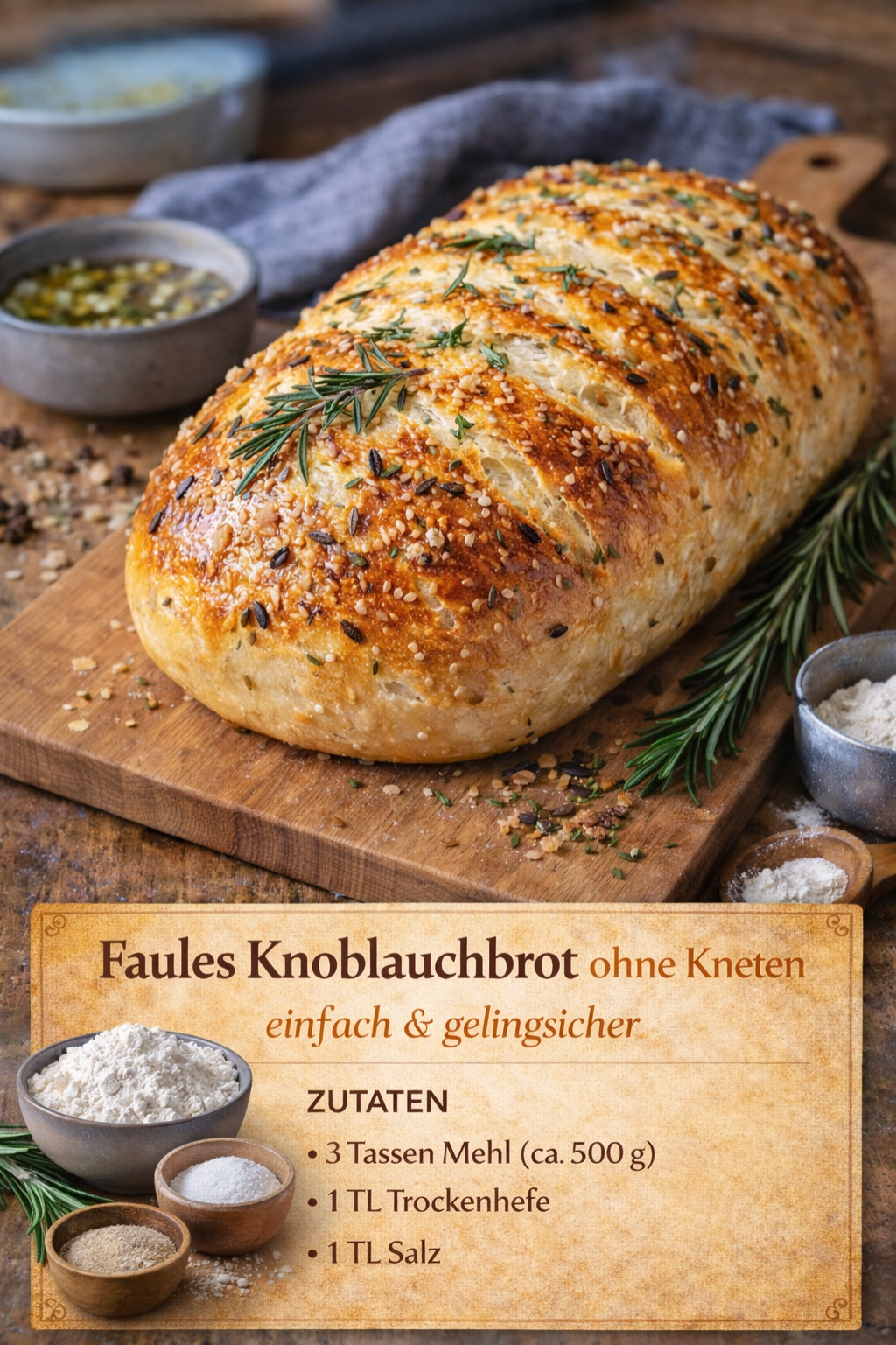Dieses faule Knoblauchbrot gelingt immer – außen knusprig, innen herrlich weich