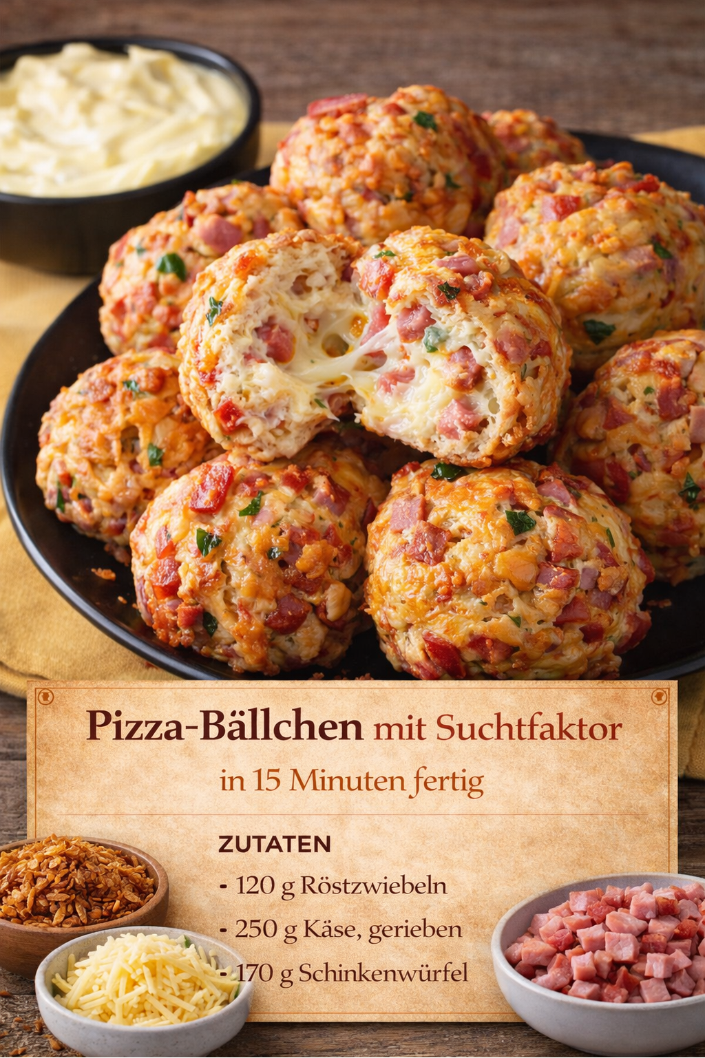 Diese schnellen Pizza-Bällchen haben garantierten Suchtfaktor – außen goldbraun, innen saftig