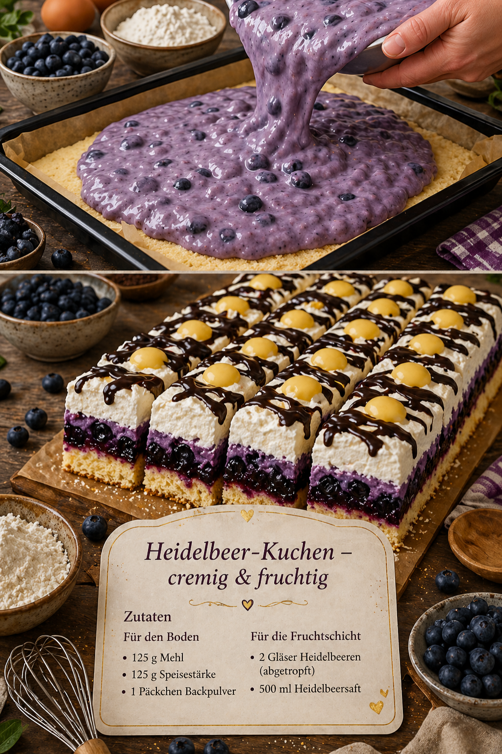 Blaubeerkuchen vom Blech – cremig, fruchtig & einfach unwiderstehlich
