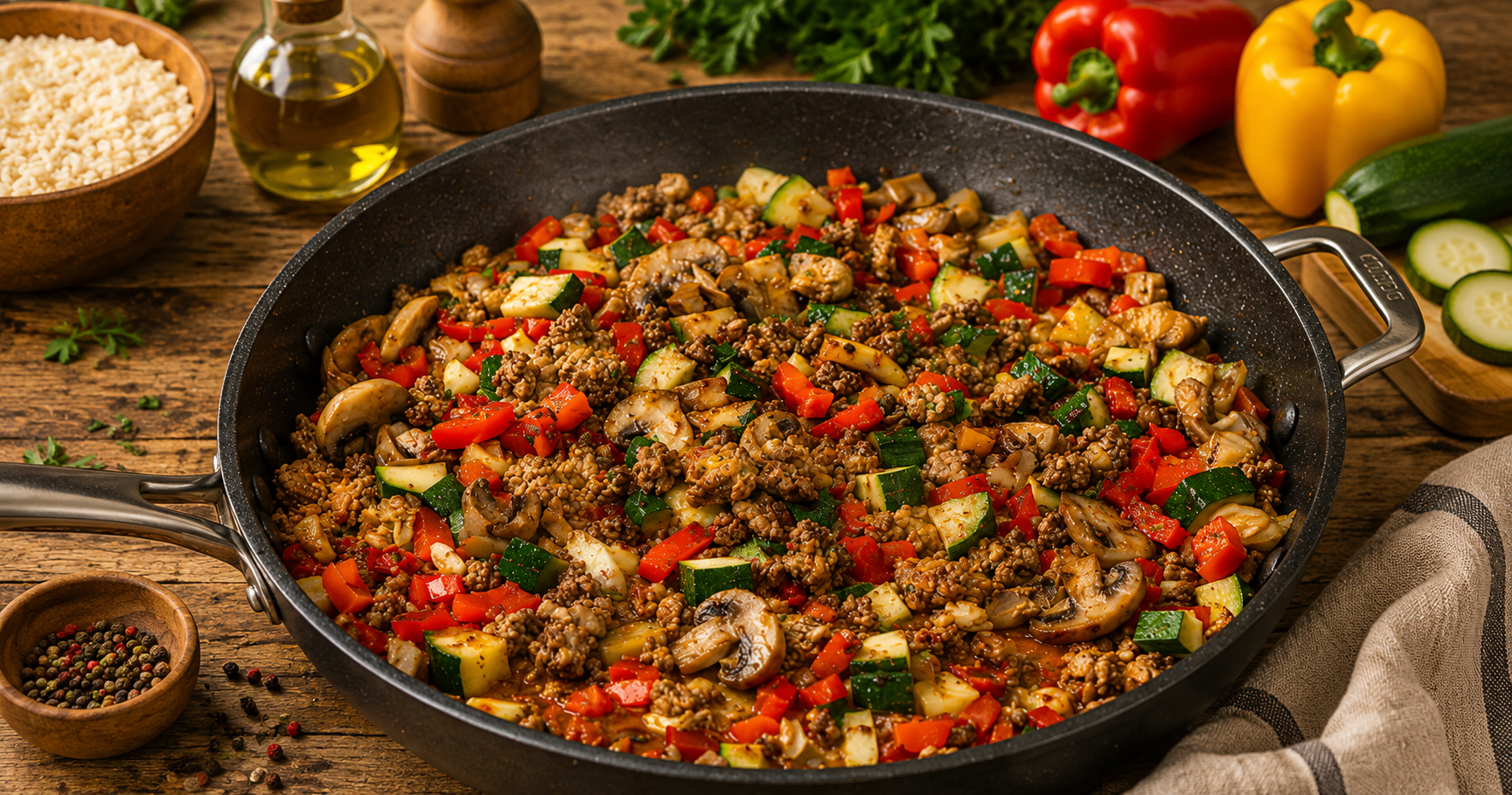 Diese Hackfleisch-Gemüse-Pfanne lieben alle – schnell, würzig & unglaublich lecker